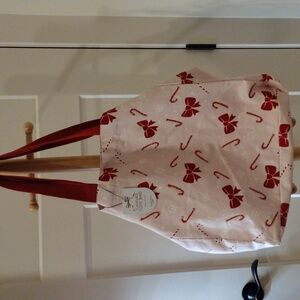 Red and Pink Candy cane Tote Bag